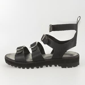 All Saints Gladiator Sandals Black Flats Chunky Platform  Sz 38 Or 8 Womens